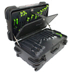 Military Style Rolling Tool Case with 3 Tool Pallet Organizers (Black) 95-8601