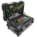 Military Style Rolling Tool Case with 3 Tool Pallet Organizers (Black) 95-8601