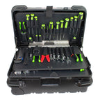 Military Style Rolling Tool Case with 3 Tool Pallet Organizers (Black) 95-8601