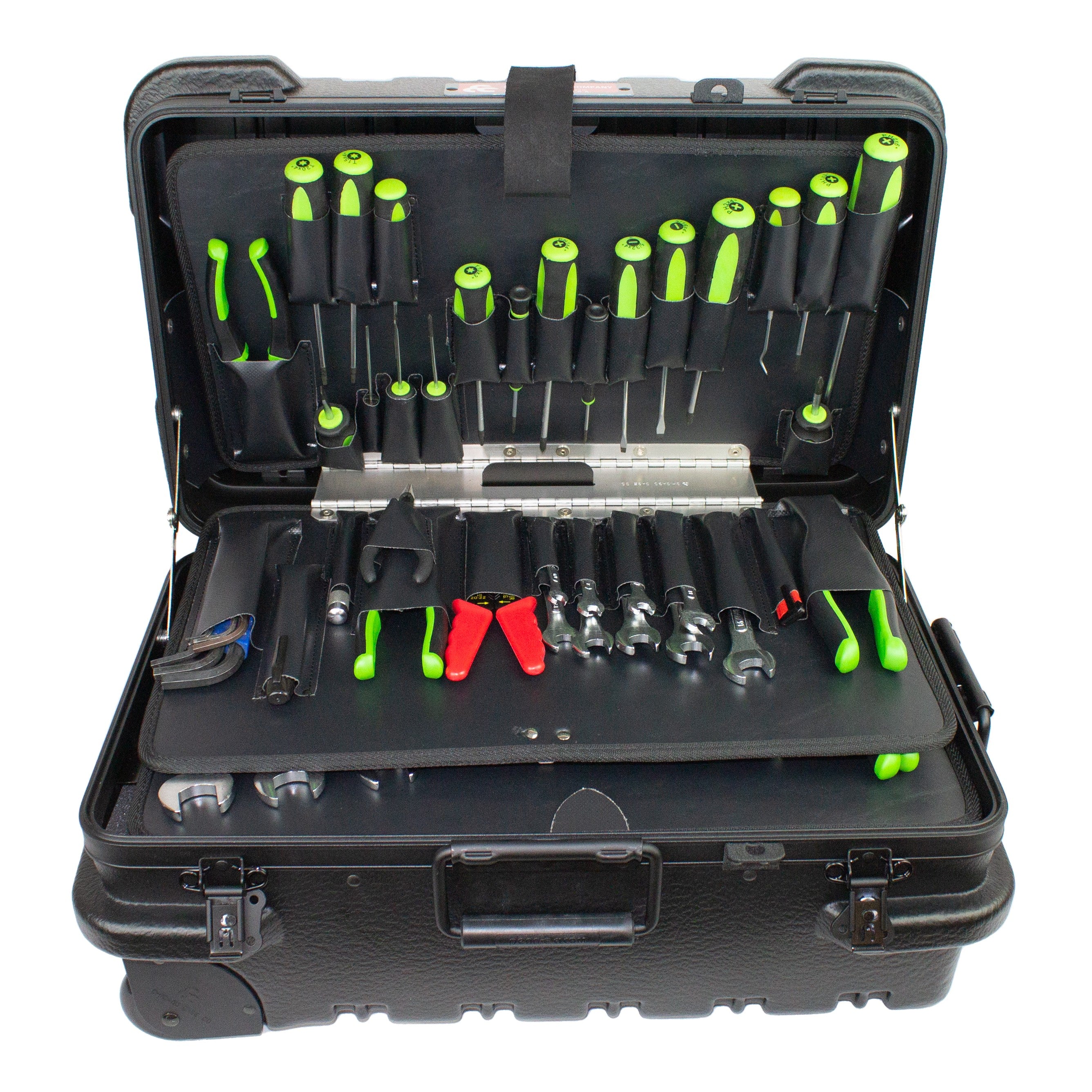 Military Style Rolling Tool Case with 3 Tool Pallet Organizers (Black) 95-8601