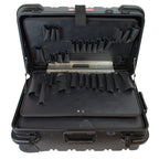 Military Style Rolling Tool Case with 3 Tool Pallet Organizers (Black) 95-8601