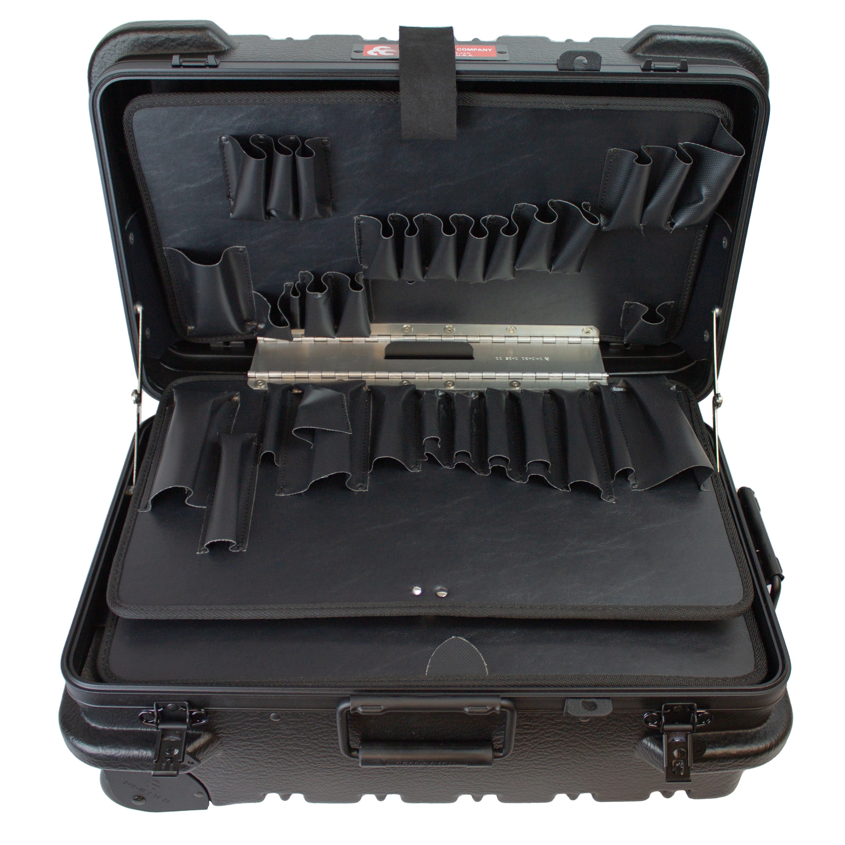 Military Style Rolling Tool Case with 3 Tool Pallet Organizers (Black) 95-8601