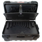 Military Style Rolling Tool Case with 3 Tool Pallet Organizers (Black) 95-8601
